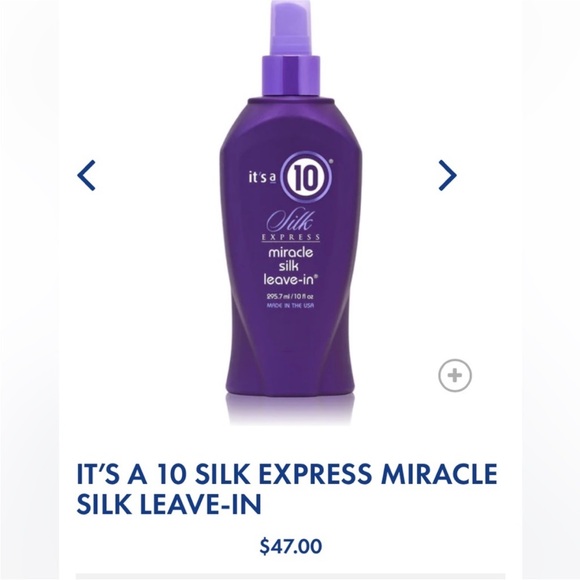 Other - New It's a 10 Miracle Silk Leave-In Spray Full Size